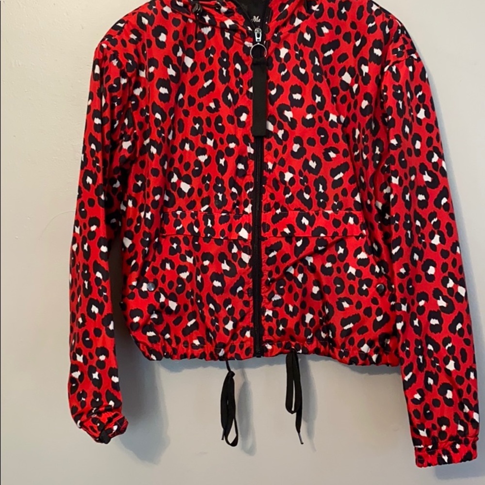 Red cheetah windbreaker